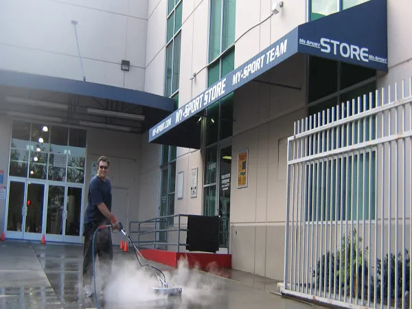 Commercial concrete surface cleaning
