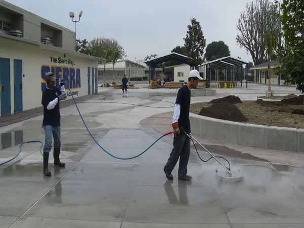 Commercial concrete surface cleaning