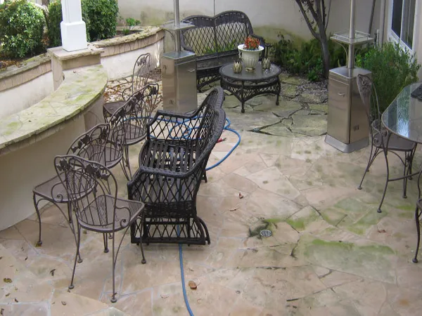 Patio surface pressure washing