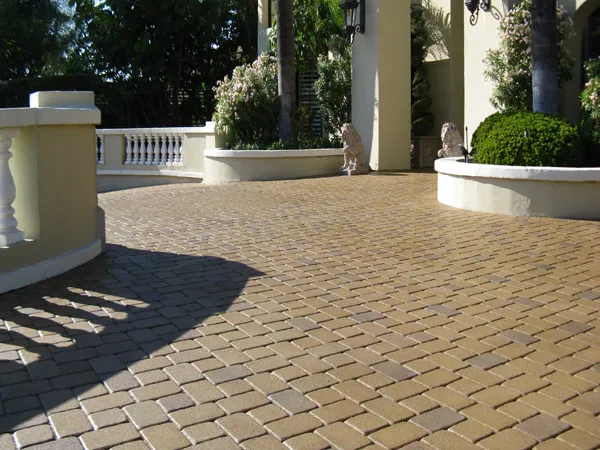 Cleaned outdoor paver surface