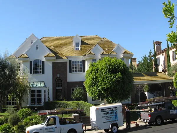 Residential roof cleaning project